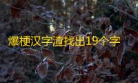 爆梗汉字渣找出19个字通关攻略